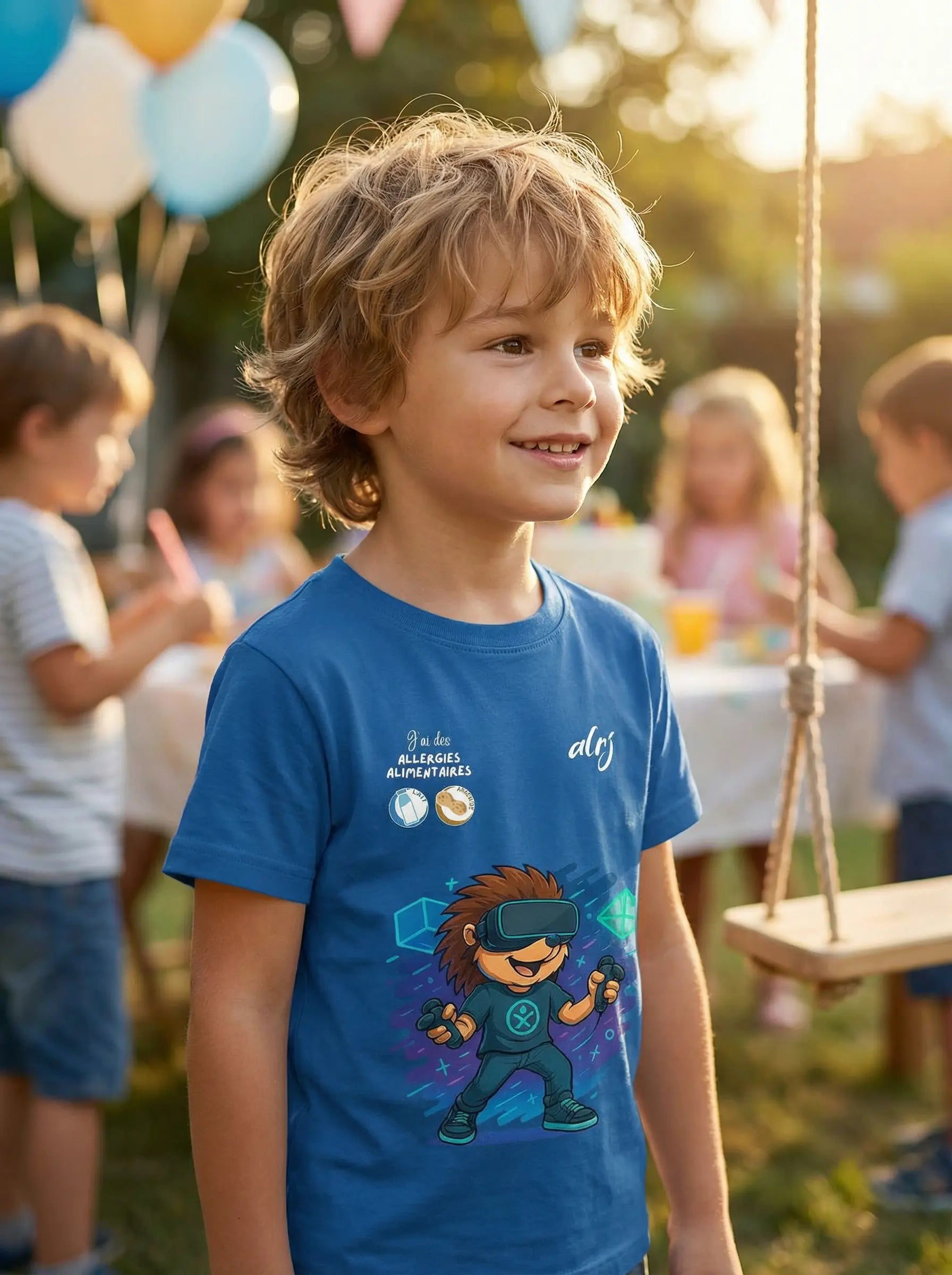 T-shirt 6-14 ans de prévention des allergies alimentaires-avec symboles