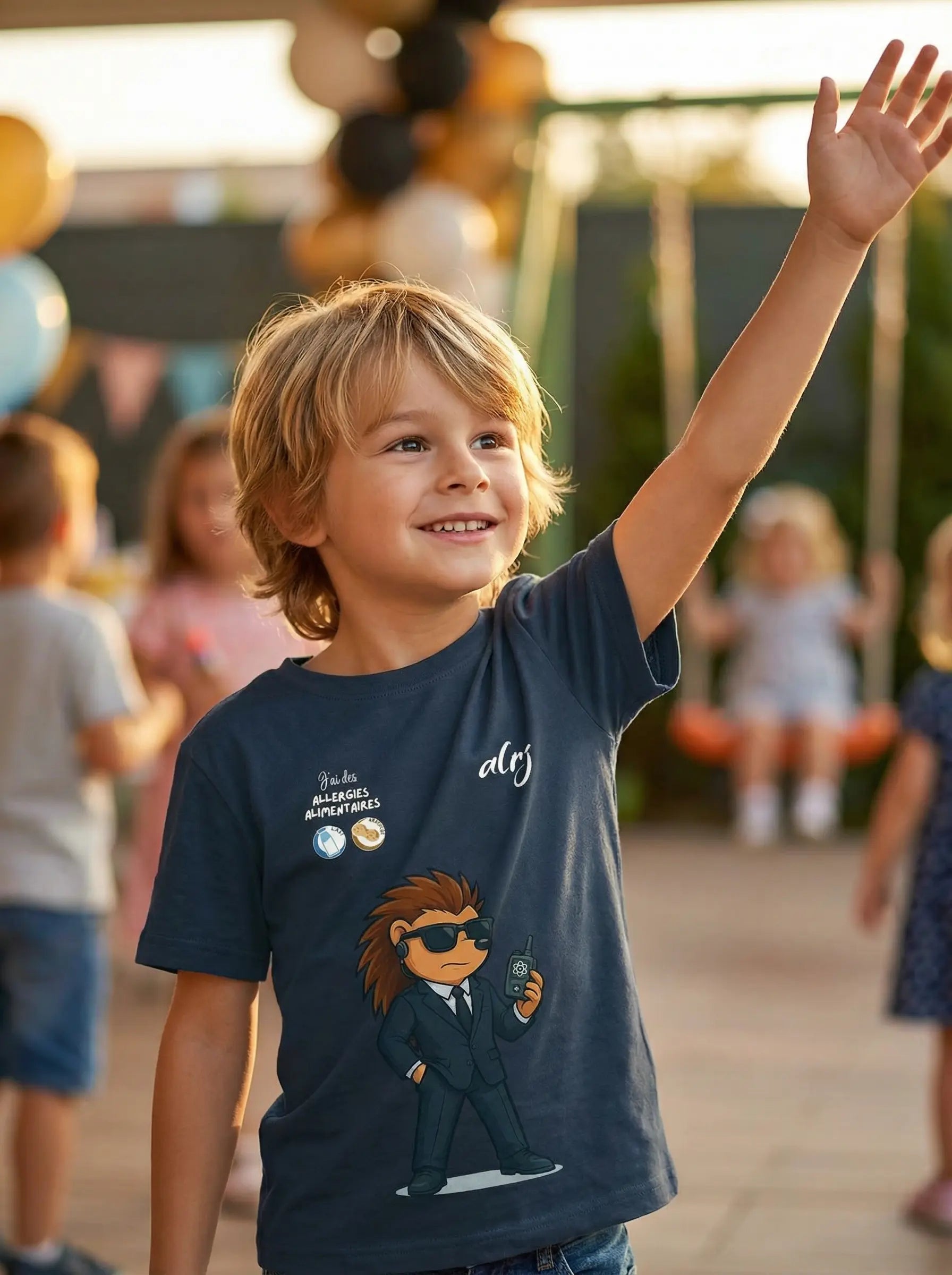 T-shirt 6-14 ans de prévention des allergies alimentaires-avec symboles