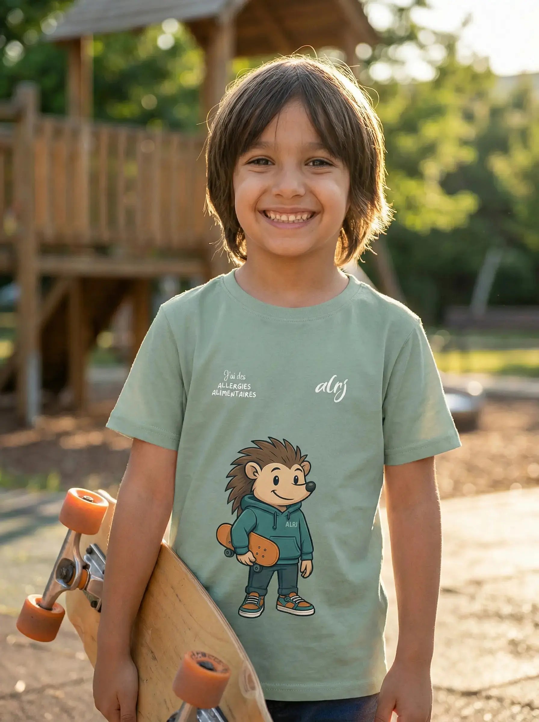 T-shirt 4-14 ans de prévention des allergies alimentaires-skate alrj