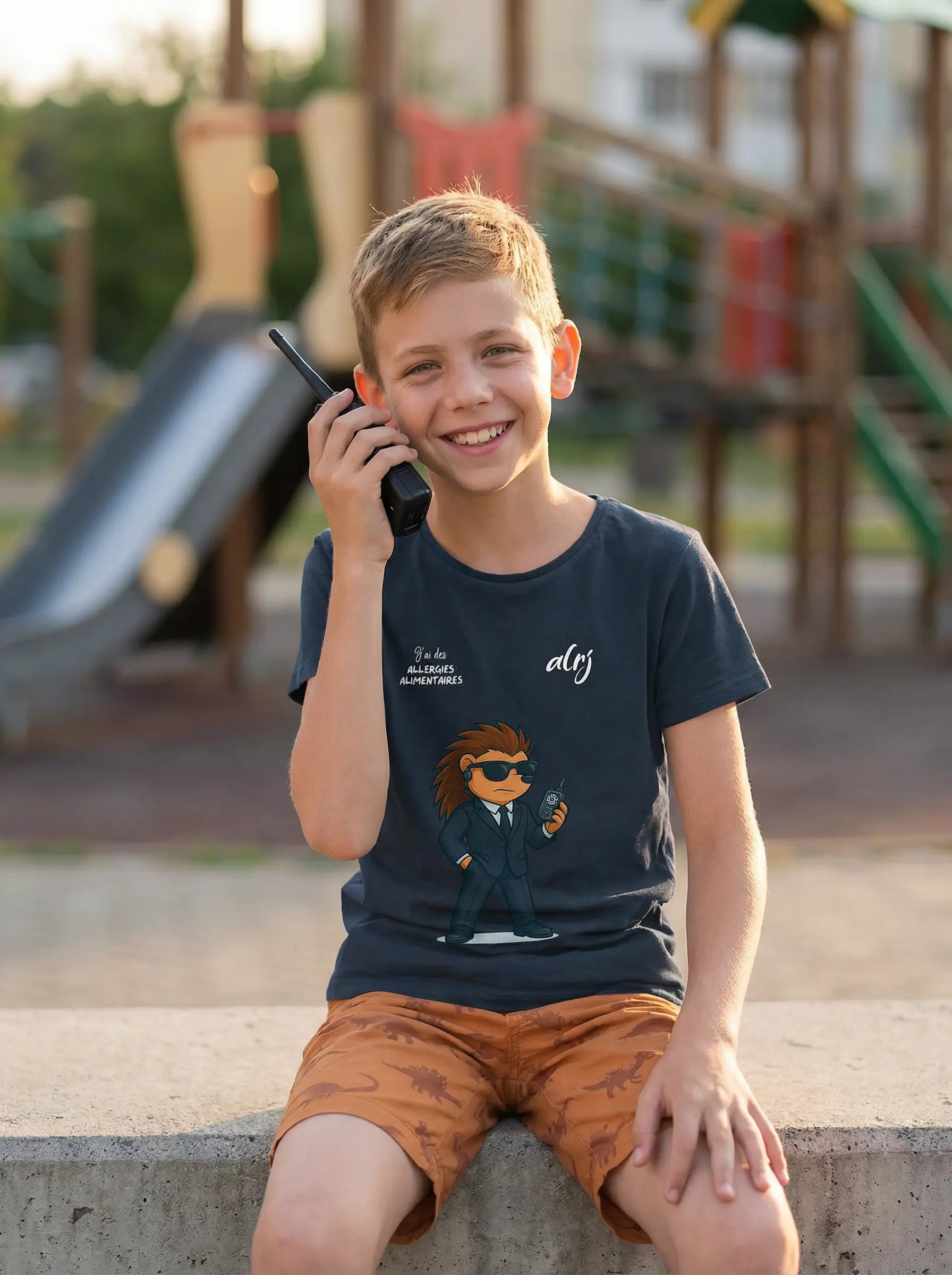 T-shirt 4-14 ans de prévention des allergies alimentaires-agent secret - alrj.fr