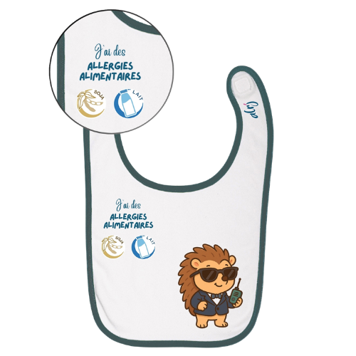 Bavoir de prévention des allergies alimentaires-avec symboles