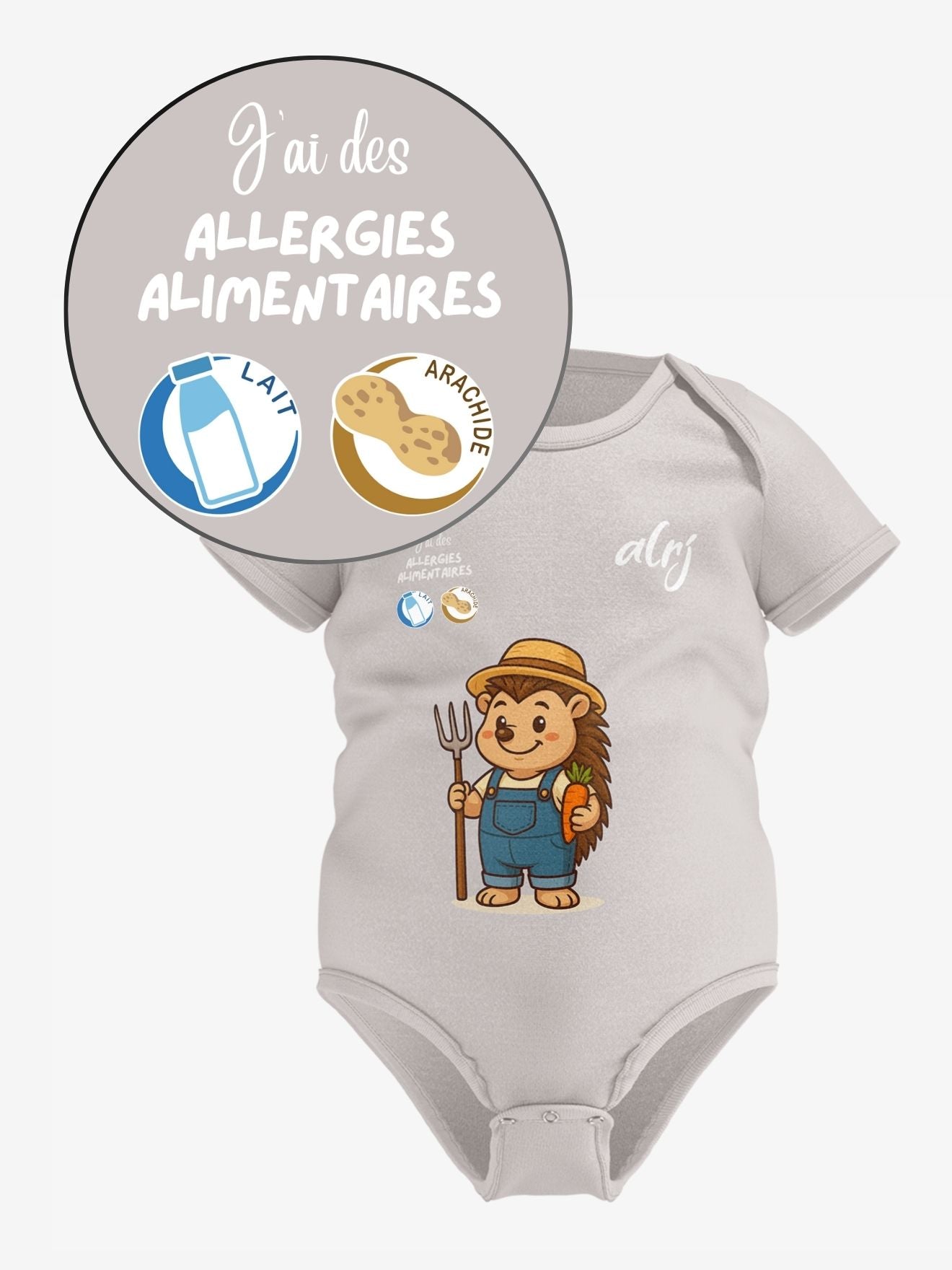 Body bébé de prévention des allergies alimentaires - avec symboles