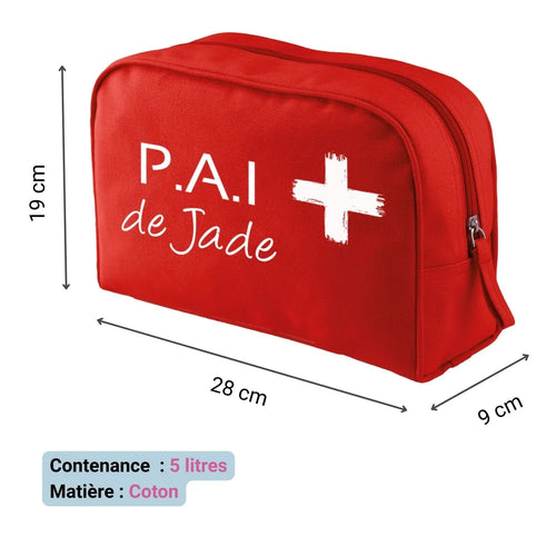 Trousse PAI personnalisée Prénom + Croix Médicale