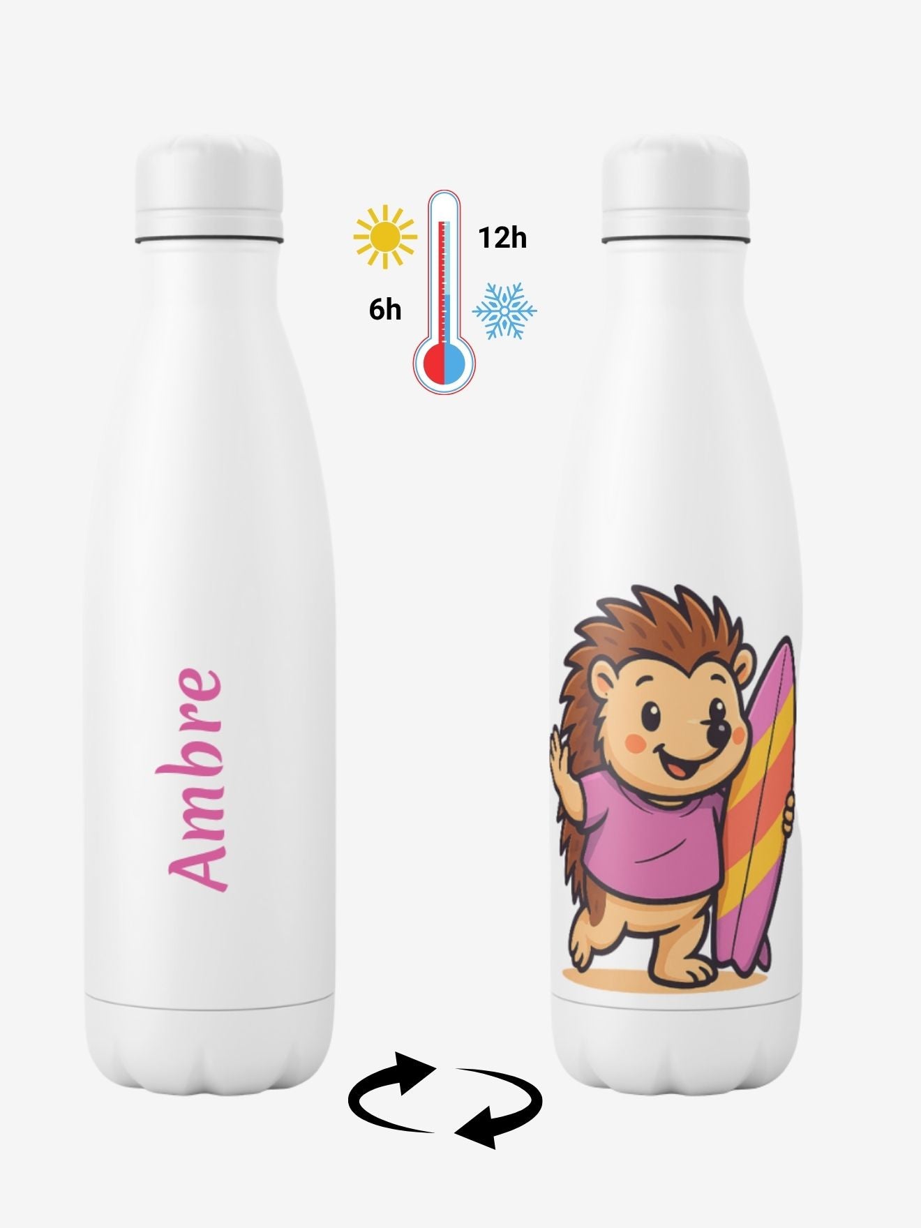 Gourde isotherme Prénom + image