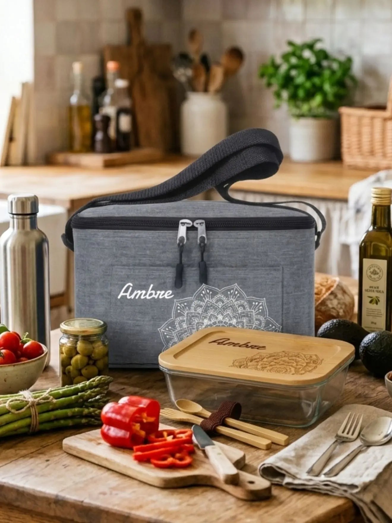 Panier repas personnalisé enfant allergique – Glacière + Boîte à repas Bambou alrj.fr