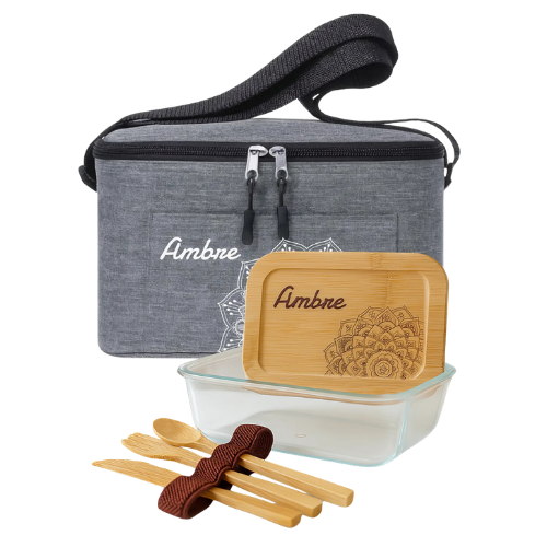 Panier repas personnalisé enfant allergique – Glacière + Boîte à repas Bambou