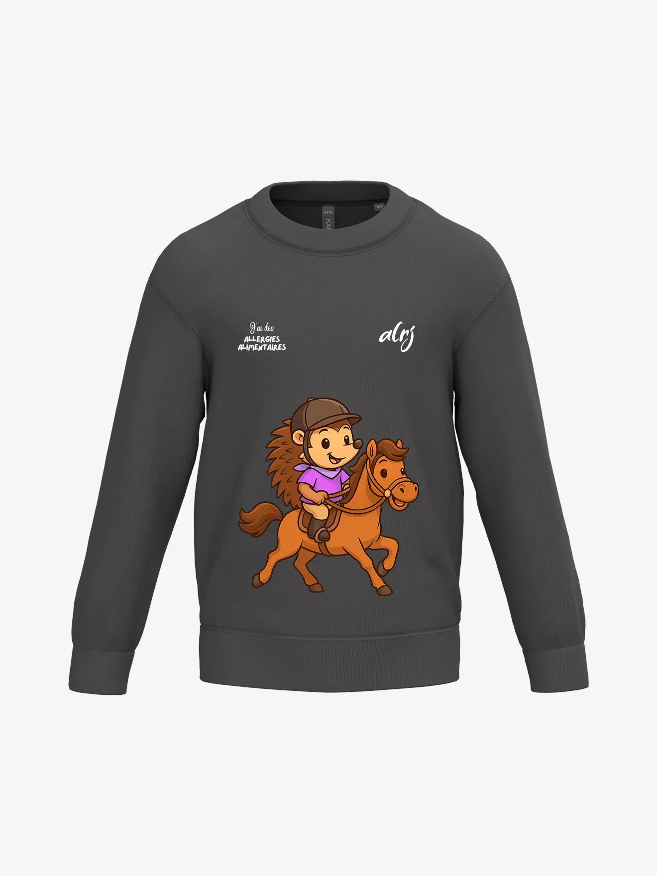 Pull enfant de prévention des allergies alimentaires - équitation - alrj.fr