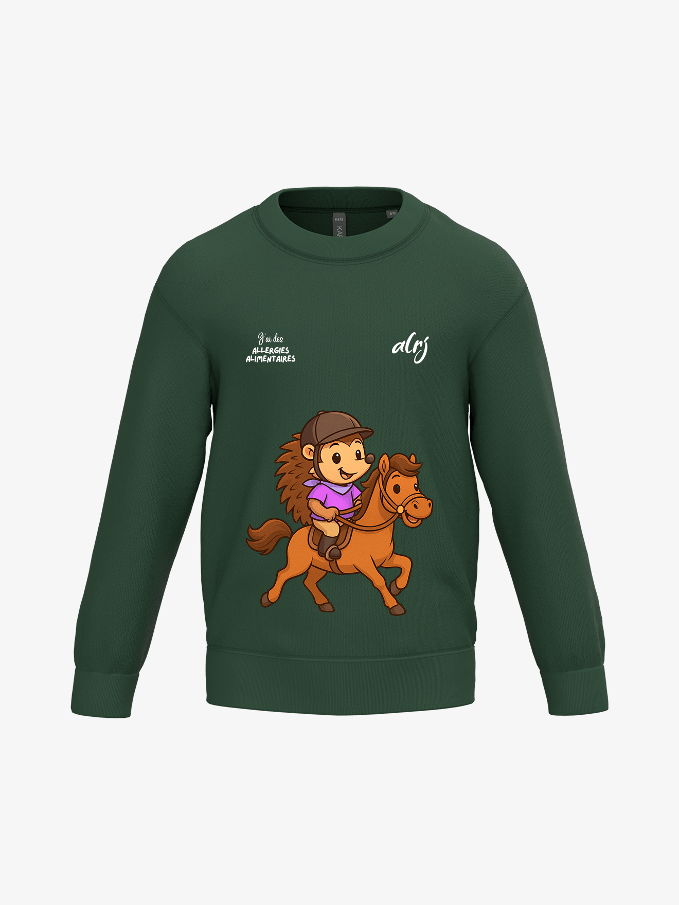 Pull enfant de prévention des allergies alimentaires - équitation