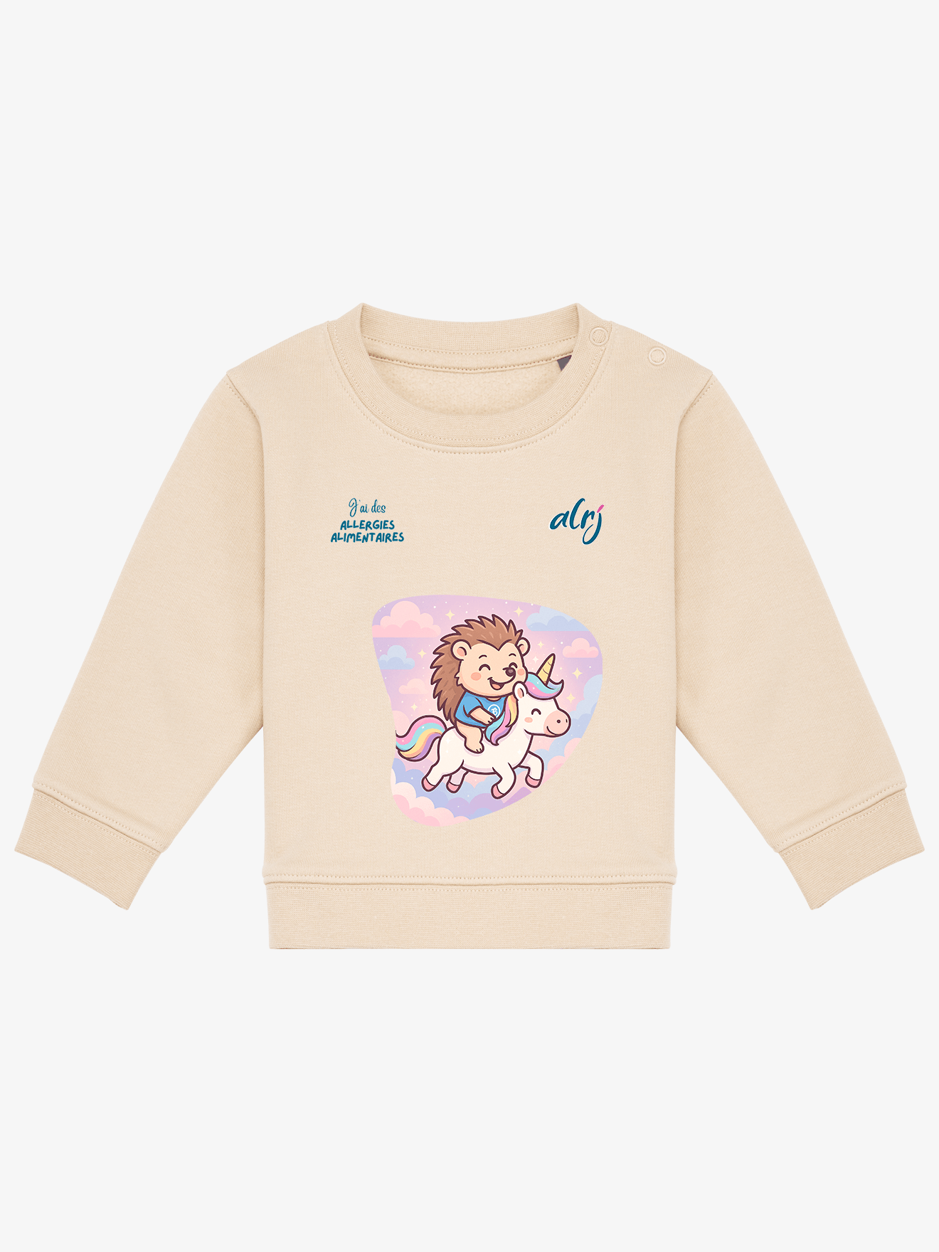 Pull 6/36 mois de prévention des allergies alimentaires - licorne