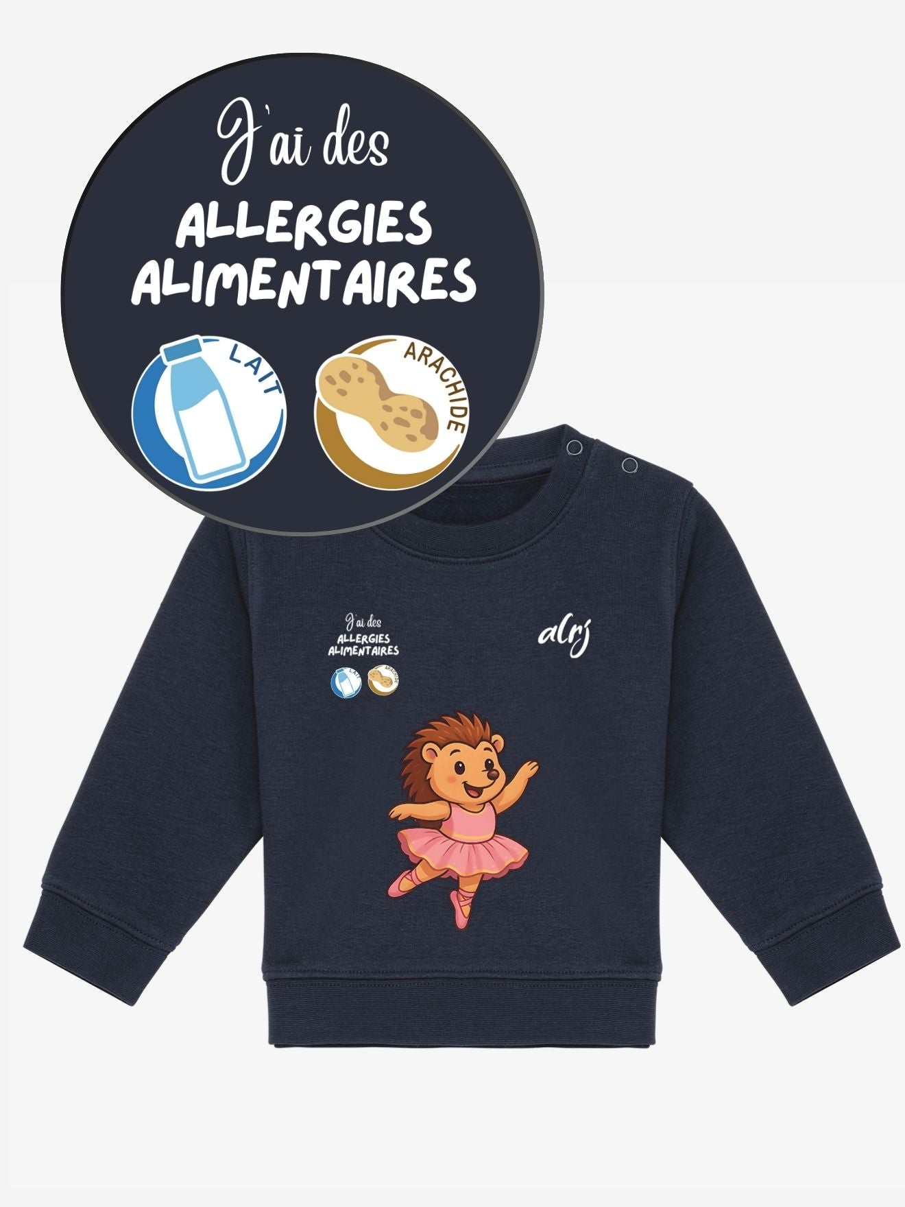 Pull 6/36 mois de prévention des allergies alimentaires - avec symboles
