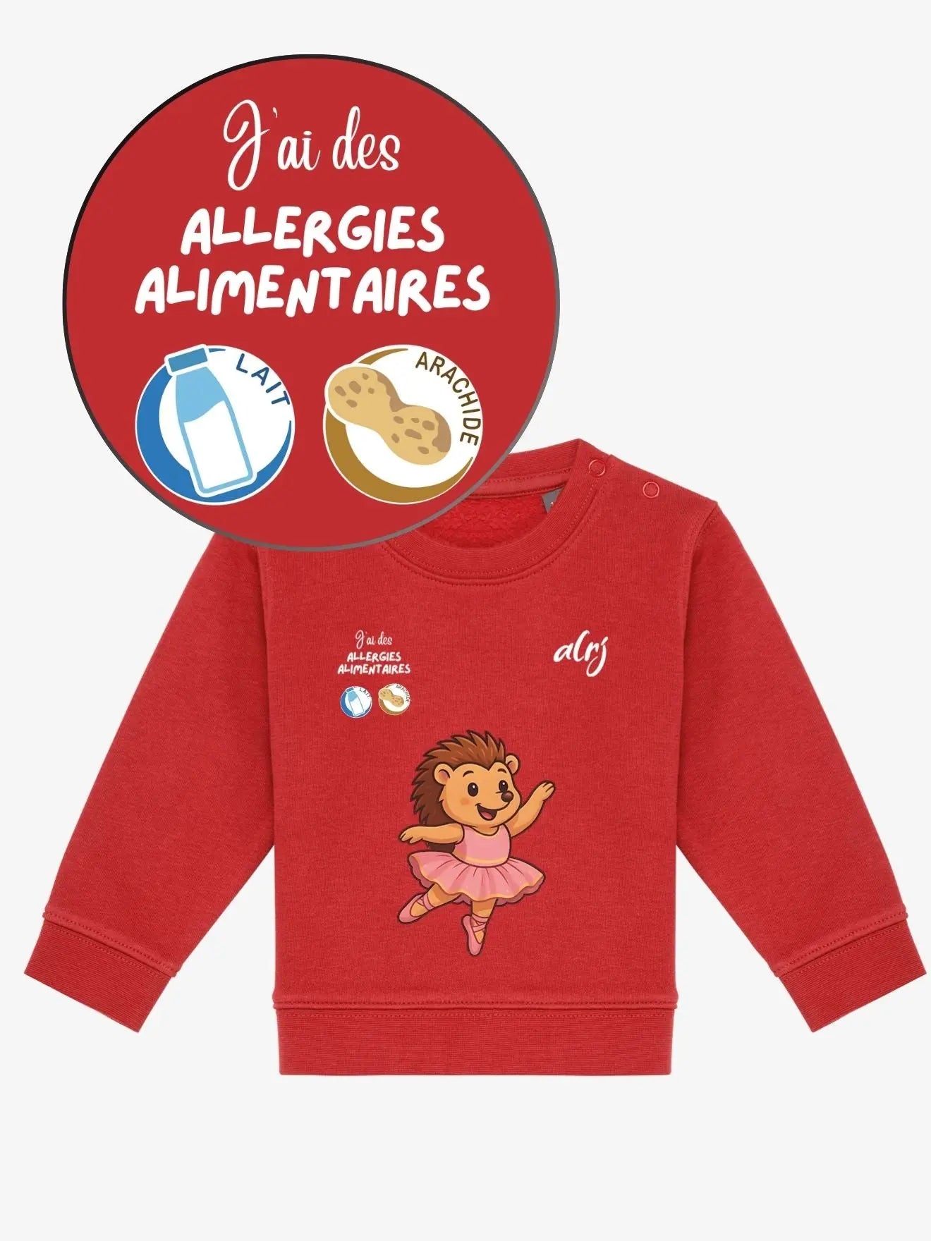 Pull 6/36 mois de prévention des allergies alimentaires - avec symboles - alrj.fr