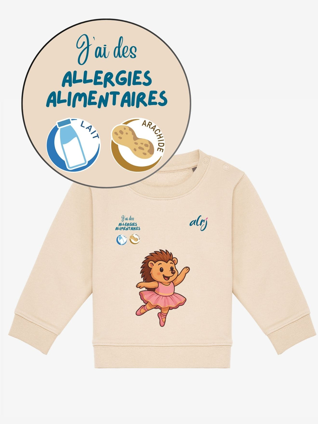 Pull 6/36 mois de prévention des allergies alimentaires - avec symboles