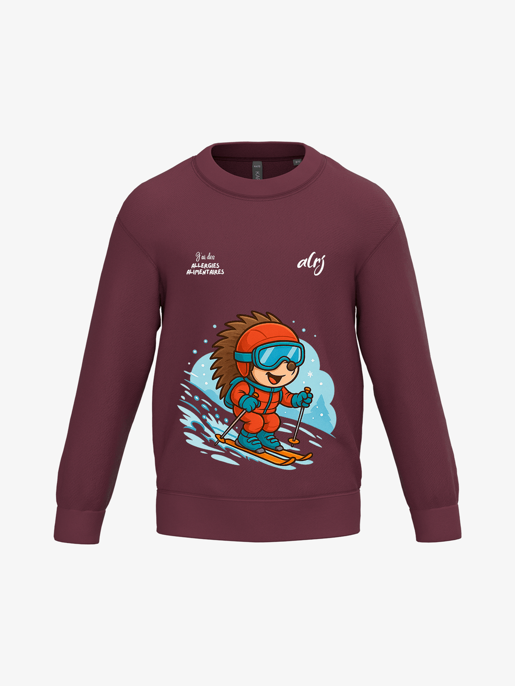 Pull enfant de prévention des allergies alimentaires - ski