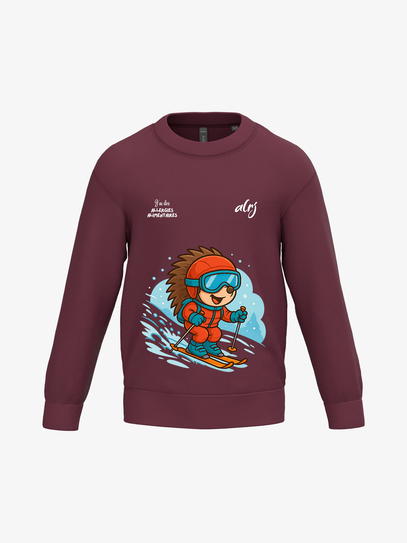 Pull enfant de prévention des allergies alimentaires - ski