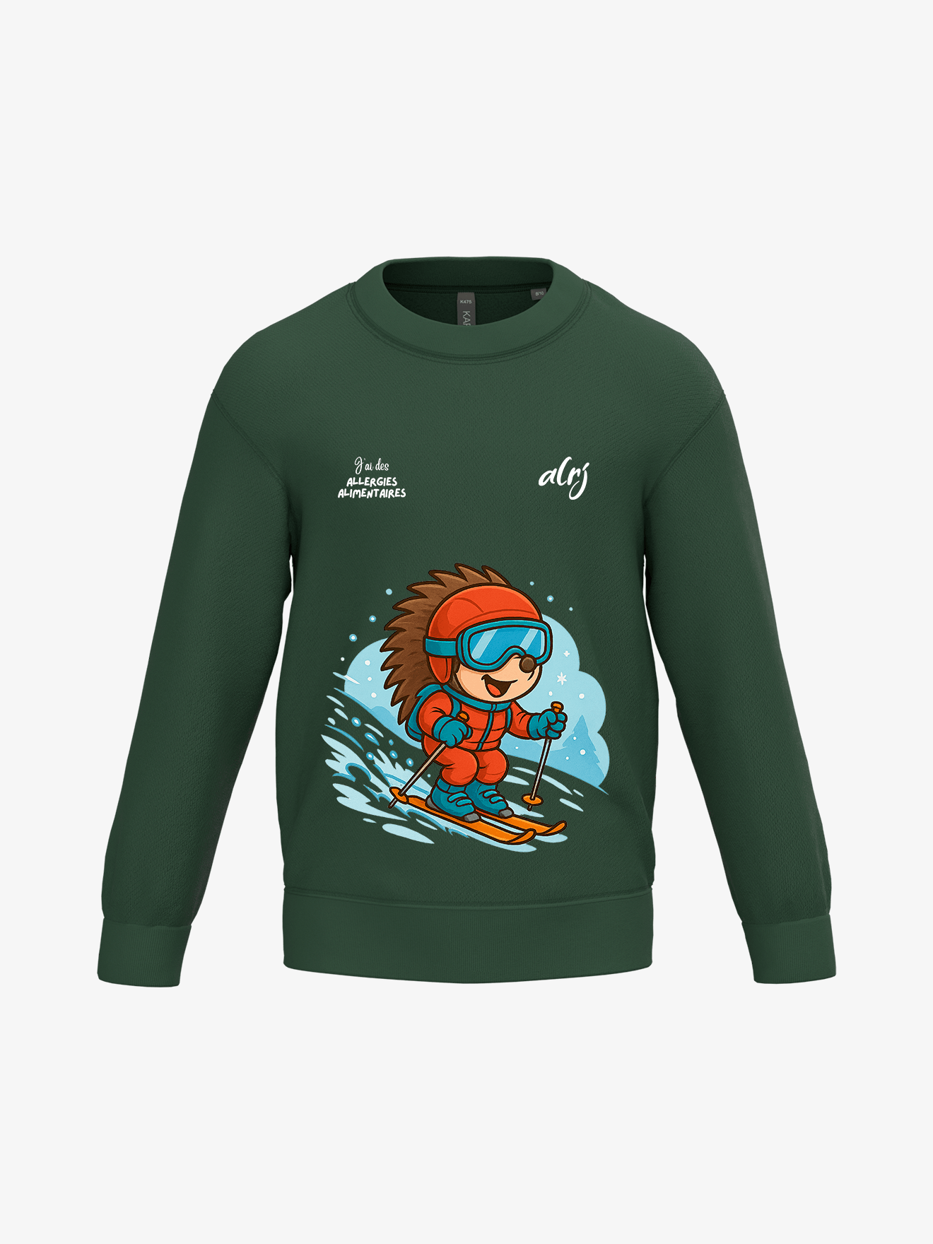 Pull enfant de prévention des allergies alimentaires - ski