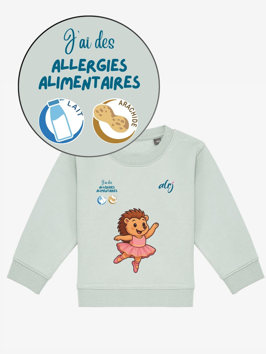 Pull 6/36 mois de prévention des allergies alimentaires - avec symboles
