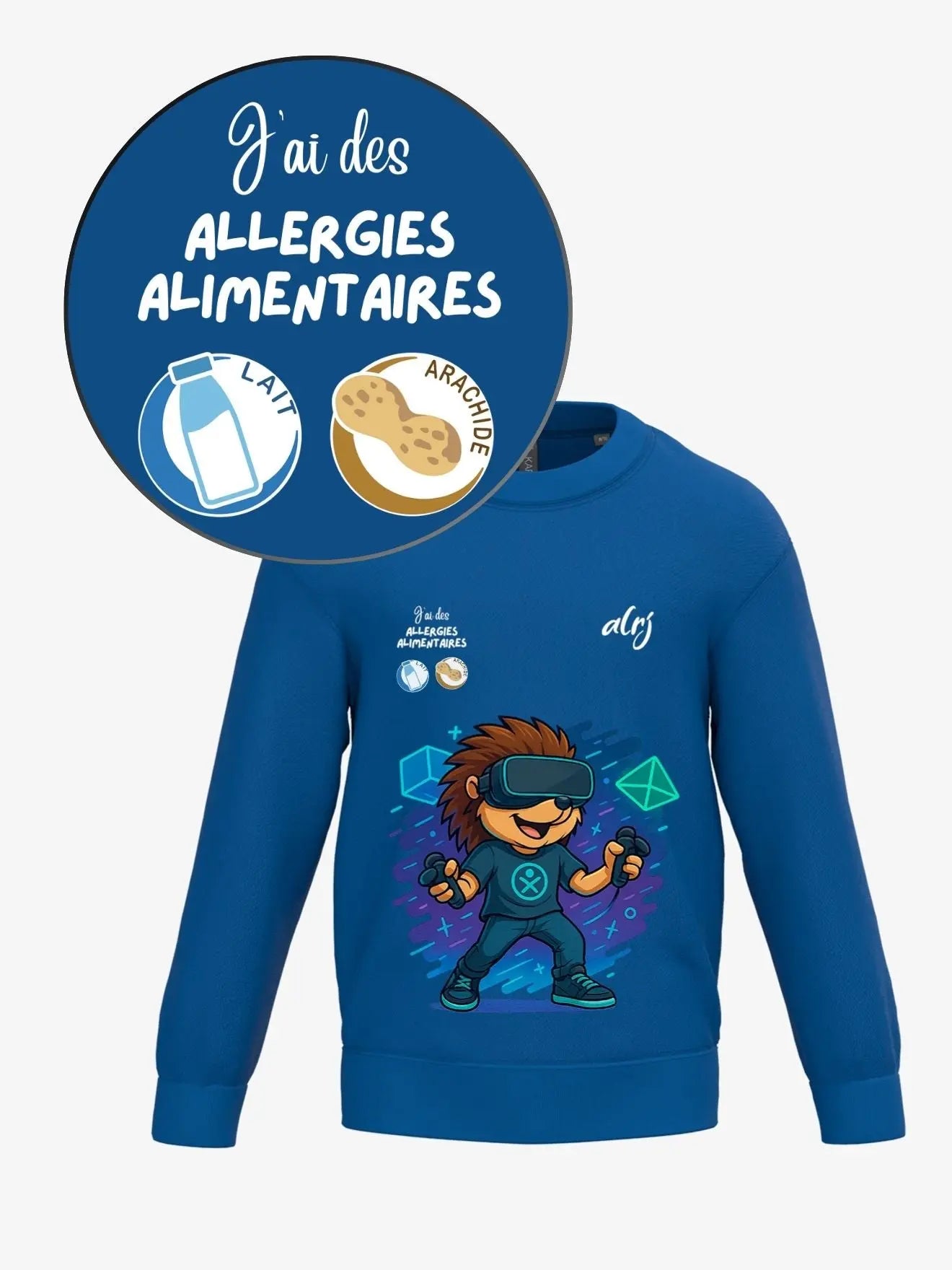 Pull enfant de prévention des allergies alimentaires - avec symbole - alrj.fr