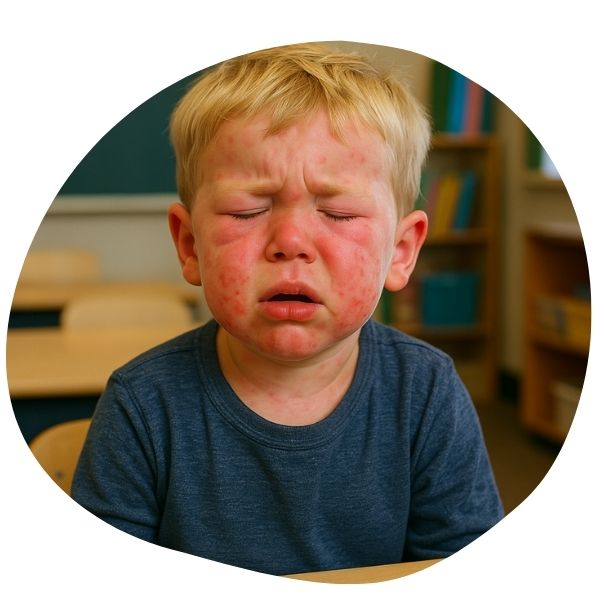 allergies alimentaires : réaction cutanée chez un enfant