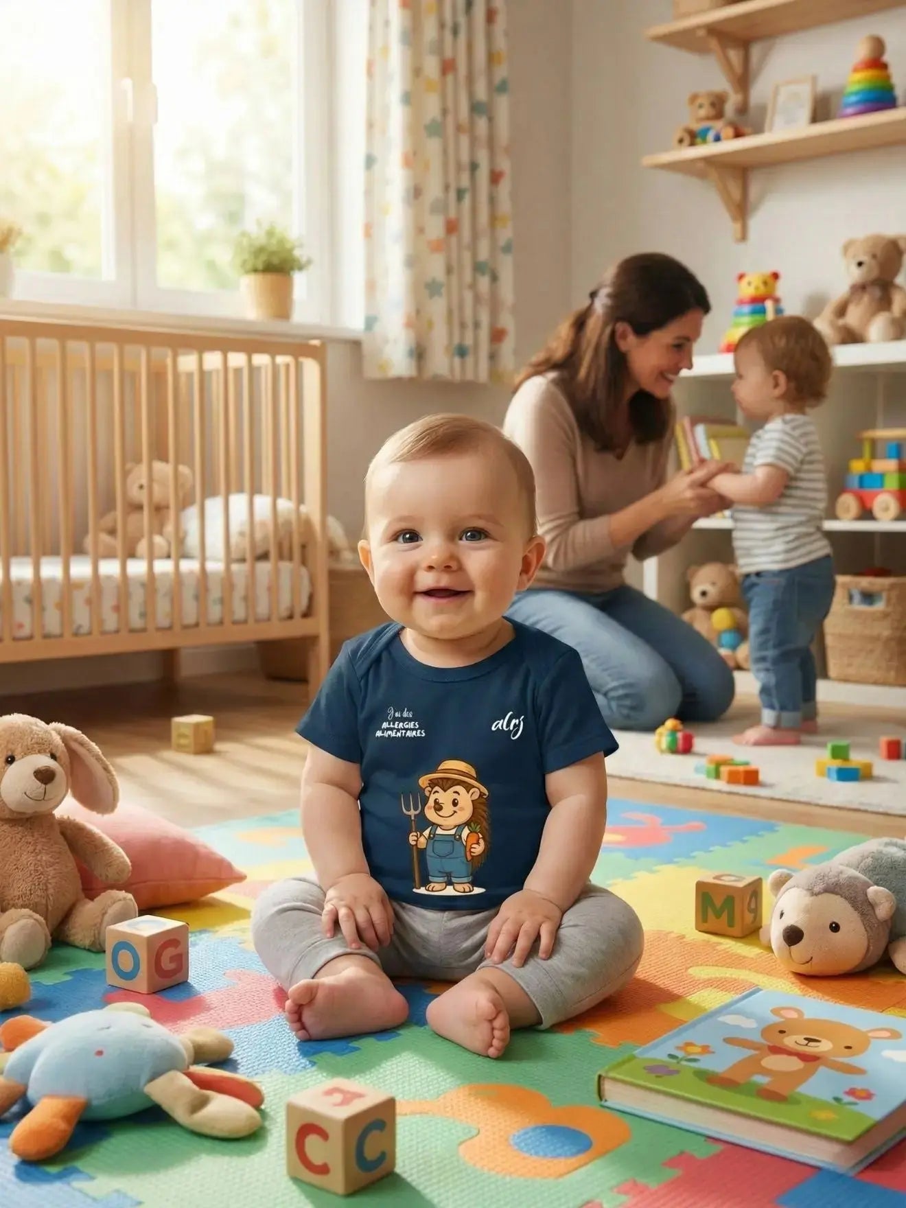 T-shirt 3/36 mois de prévention des allergies alimentaires-fermier alrj