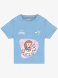T-shirt bébé 3-36 mois bleu ciel manches courtes, licorne et texte «J’ai des allergies alimentaires».