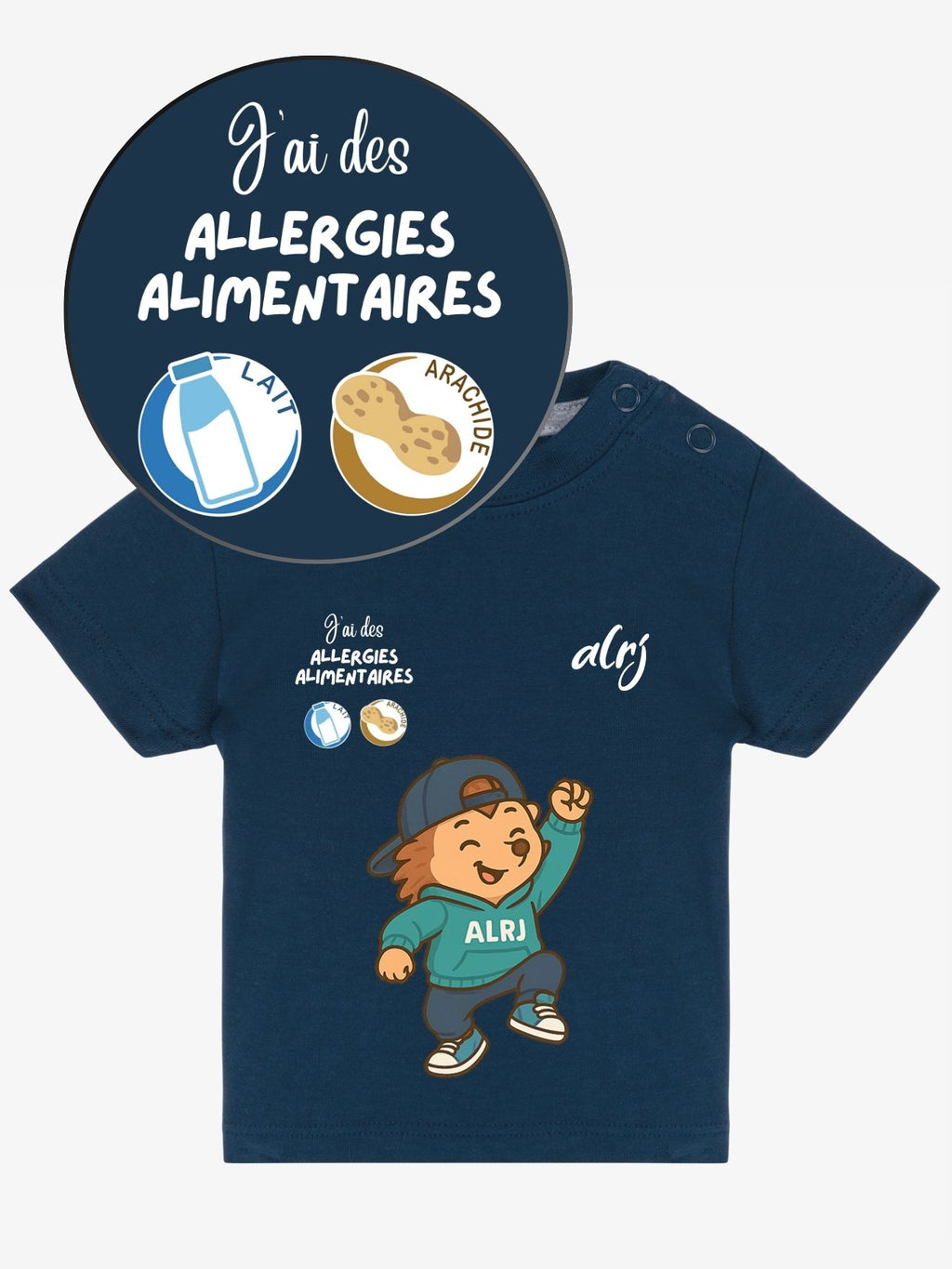 T-shirt 3/36 mois de prévention des allergies alimentaires - avec symboles