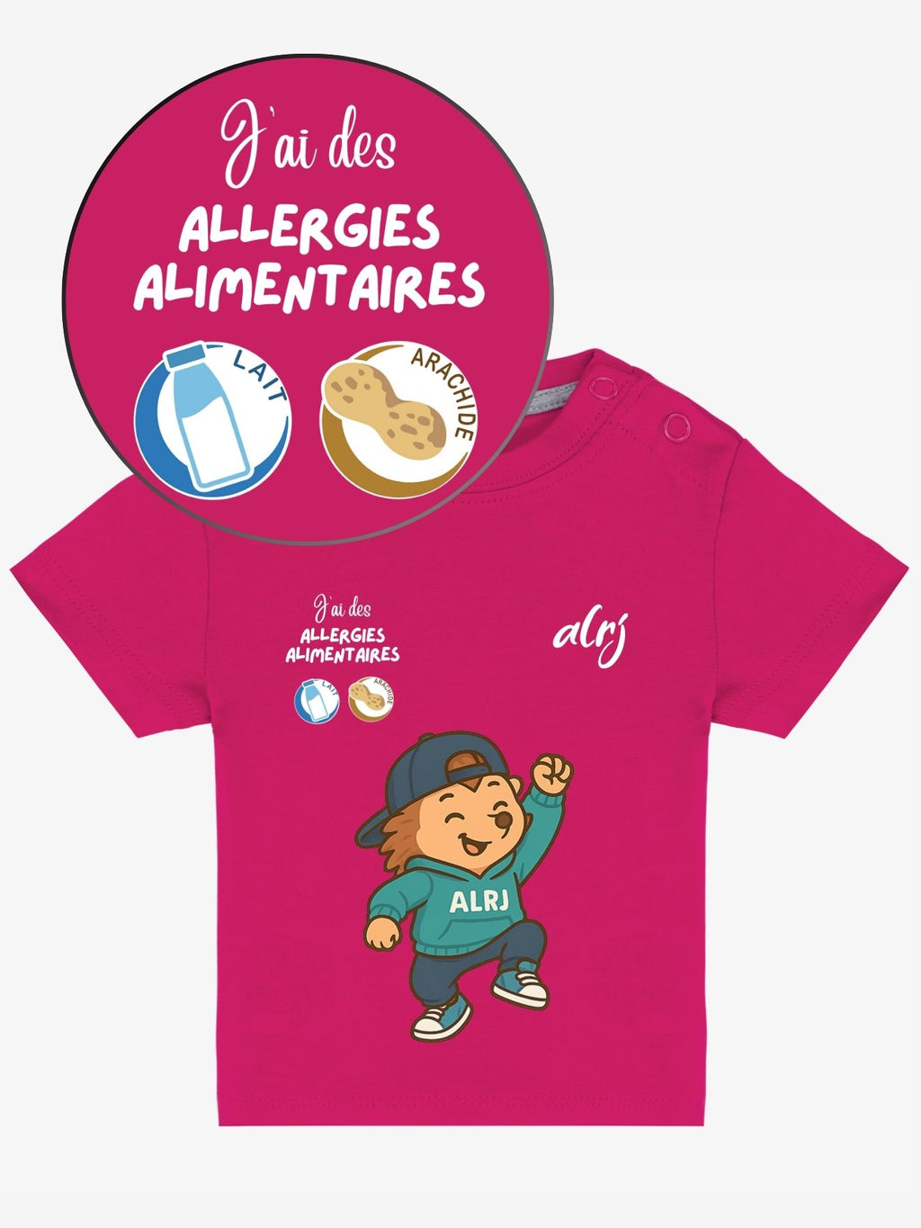 T-shirt 3/36 mois de prévention des allergies alimentaires - avec symboles