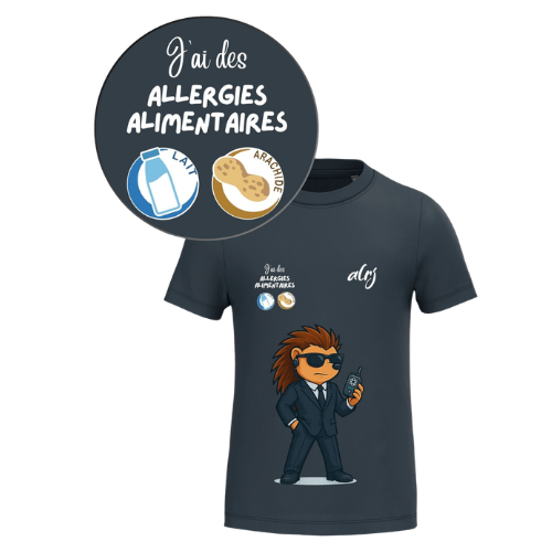 T-shirt 4-14 ans de prévention des allergies alimentaires-avec symboles