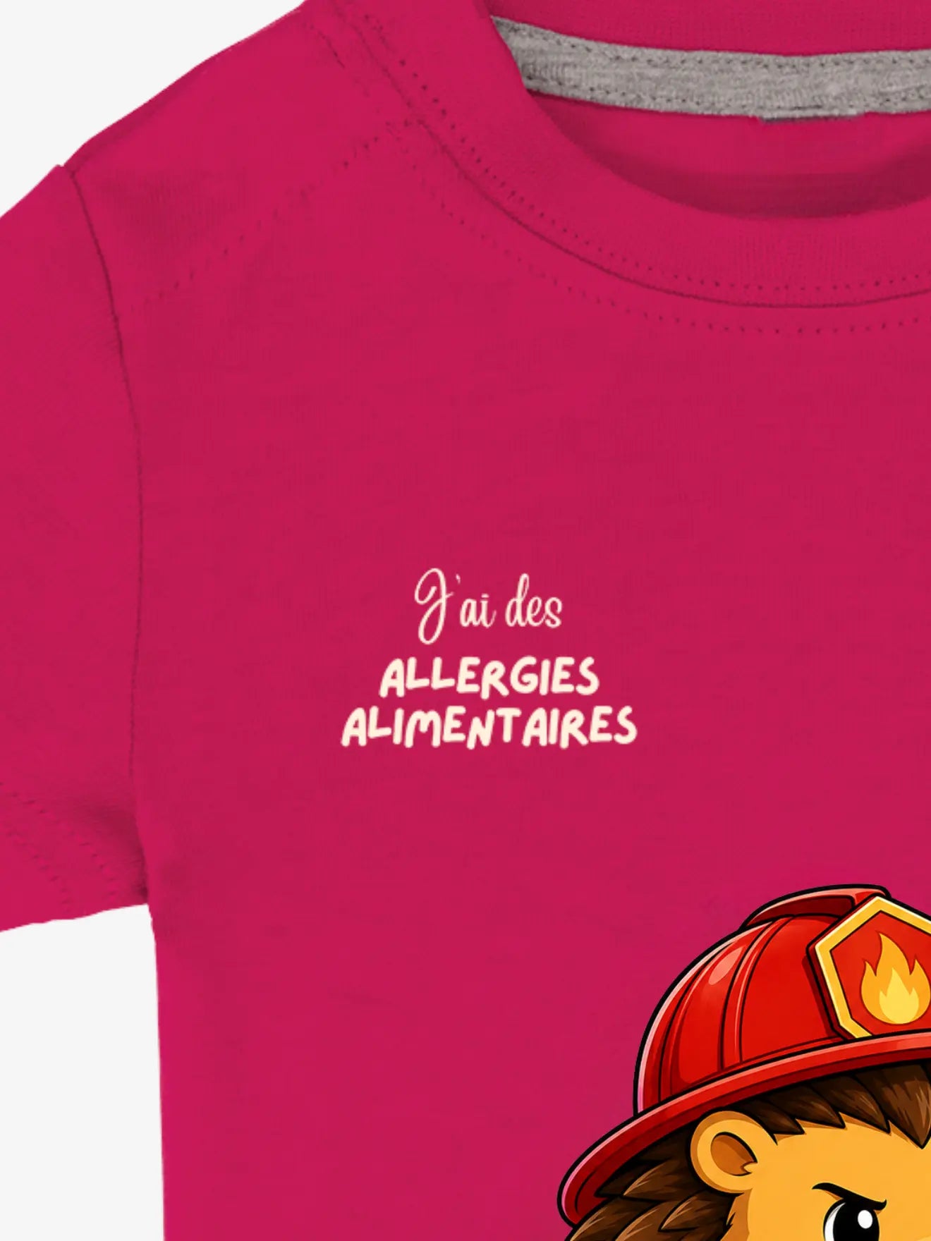 T-shirt de prévention des allergies alimentaires 3/36 mois - Pompier alrj