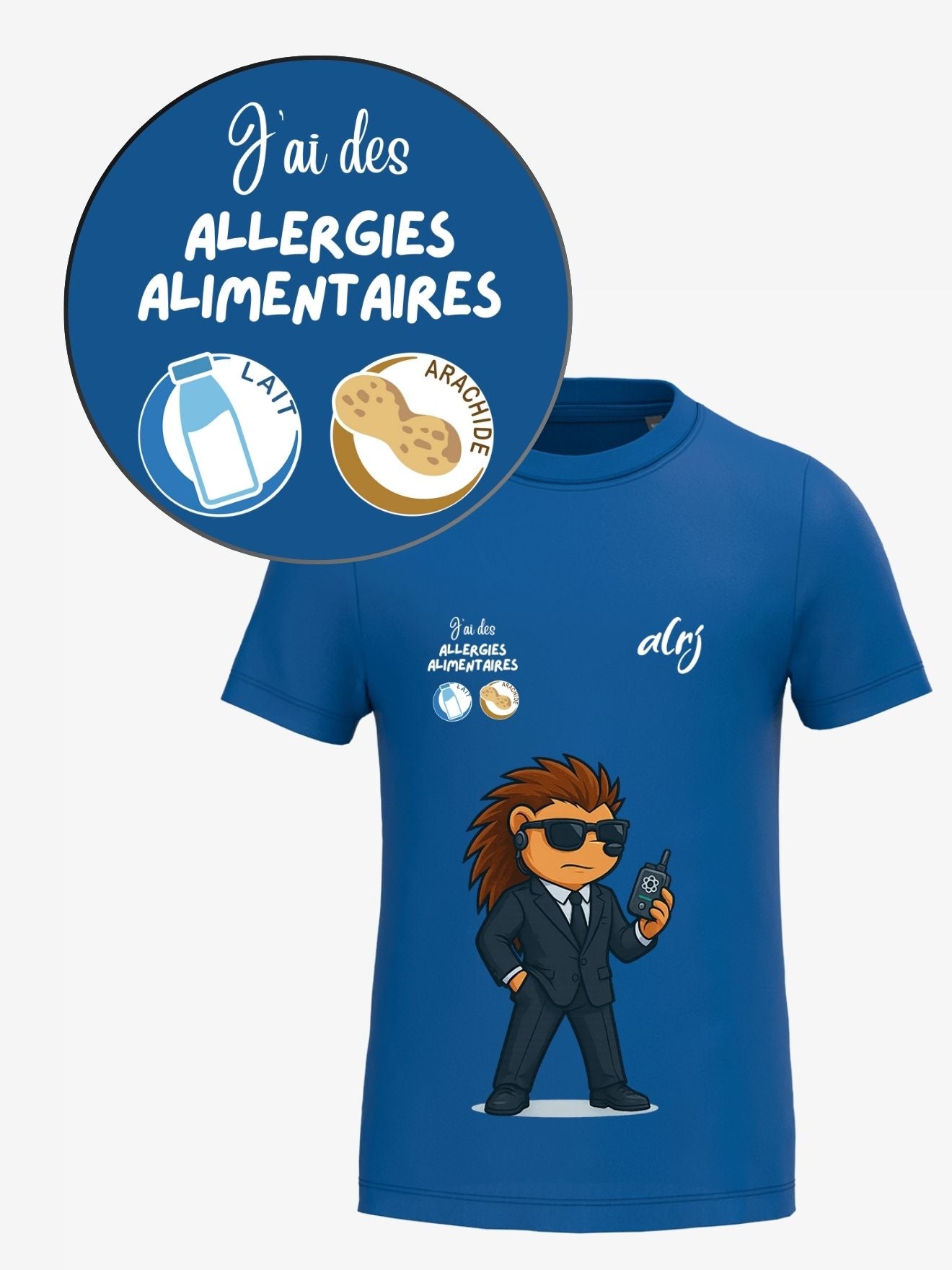 T-shirt 6-14 ans de prévention des allergies alimentaires - avec symboles