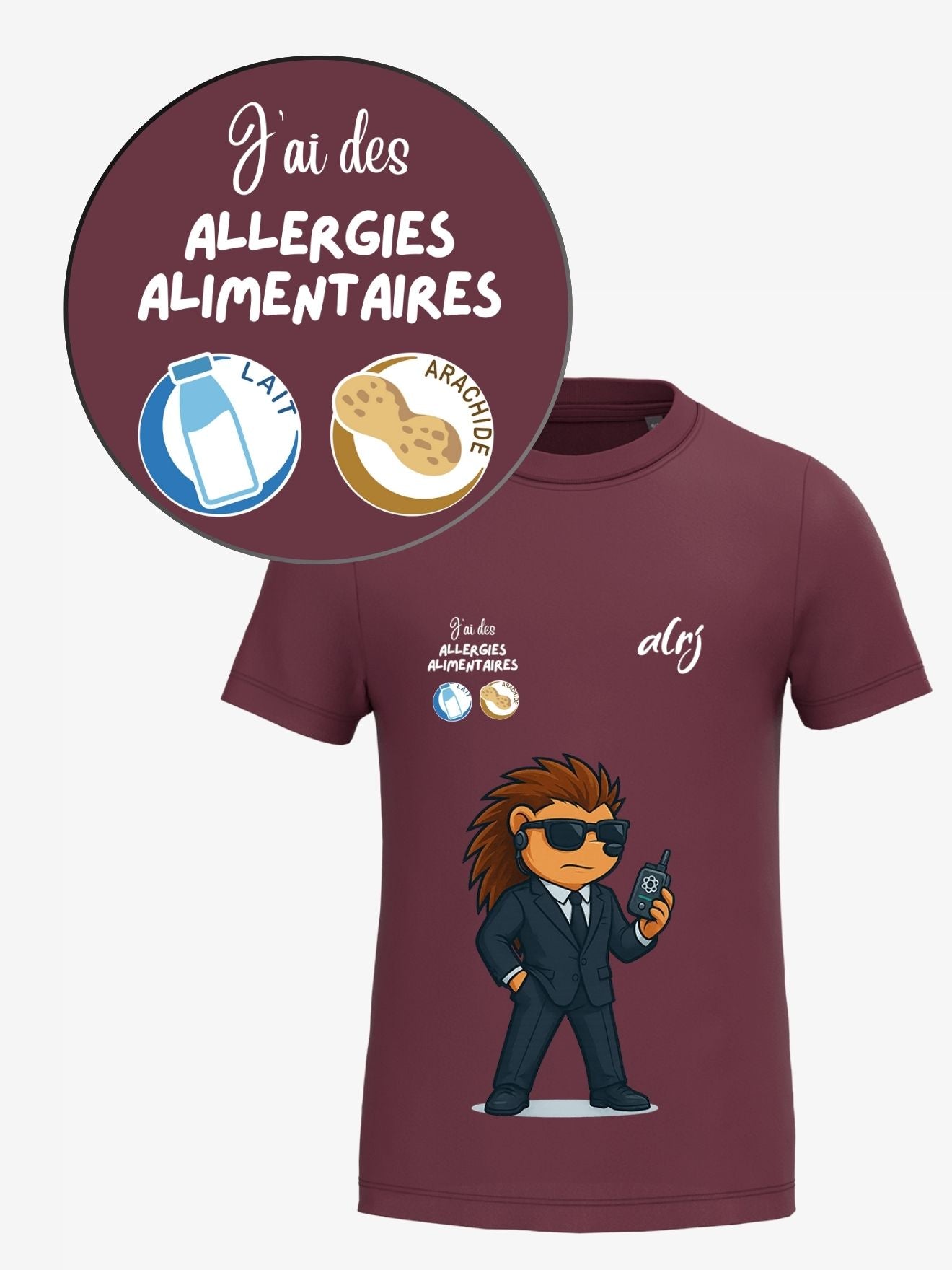T-shirt 6-14 ans de prévention des allergies alimentaires - avec symboles