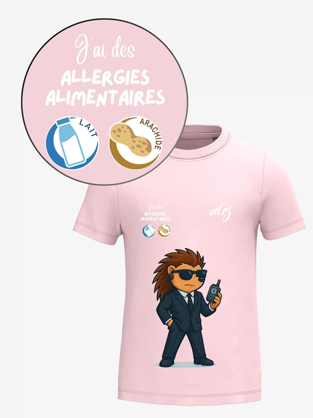 T-shirt 6-14 ans de prévention des allergies alimentaires - avec symboles