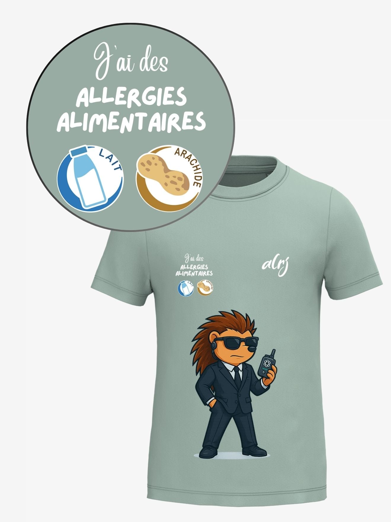 T-shirt 6-14 ans de prévention des allergies alimentaires - avec symboles