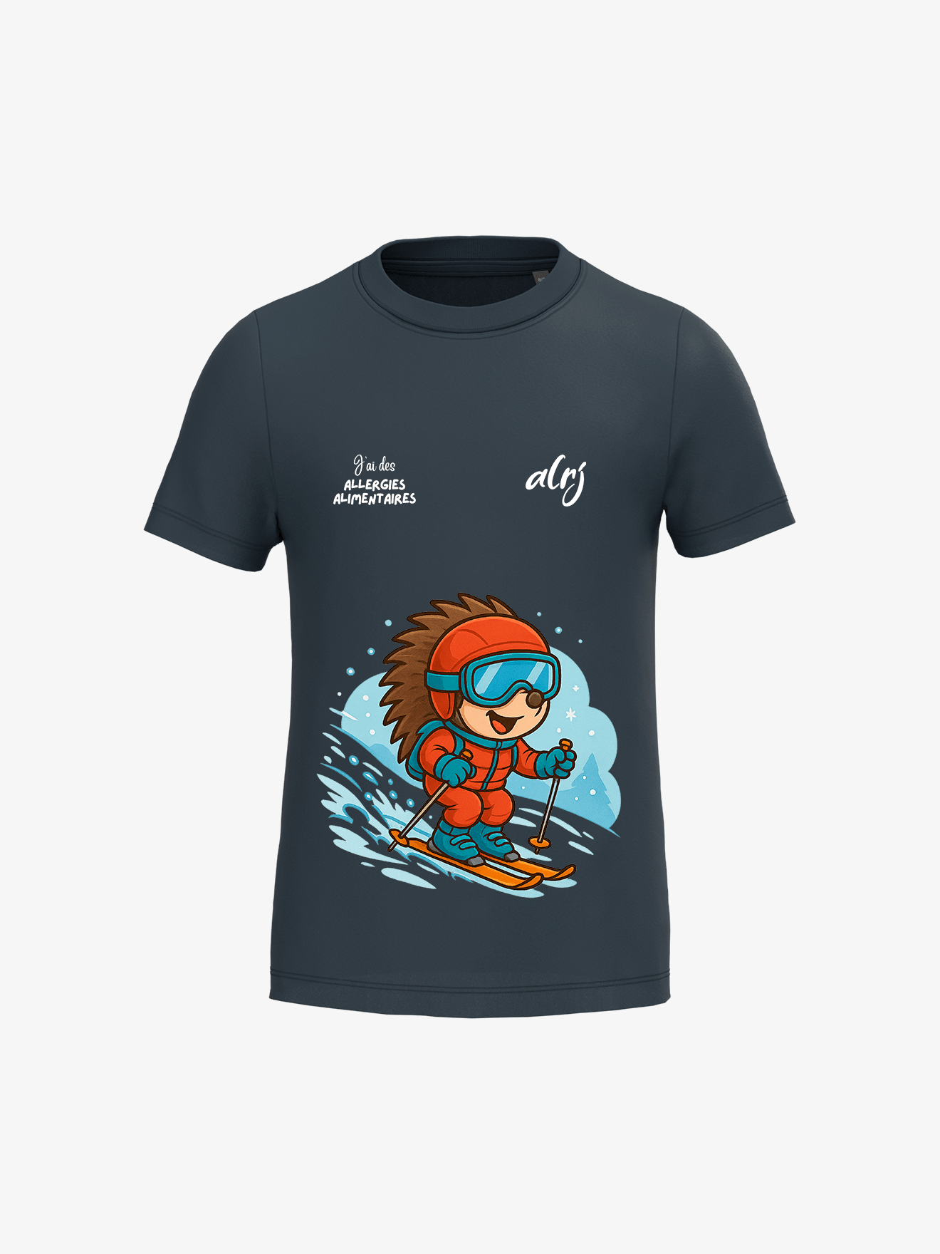 T-shirt 6-14 ans de prévention des allergies alimentaires - ski