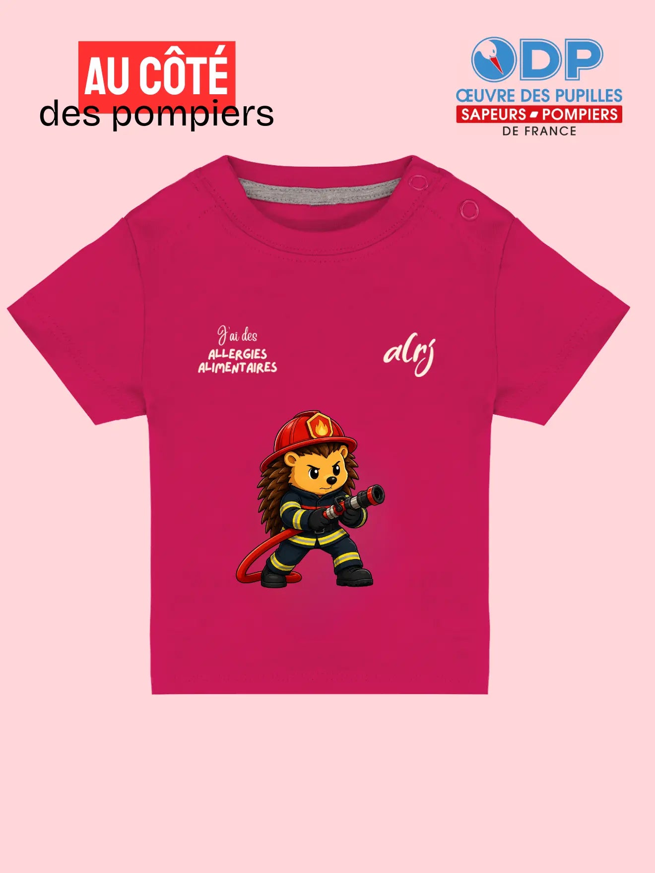 T-shirt de prévention des allergies alimentaires 3/36 mois - Pompier alrj
