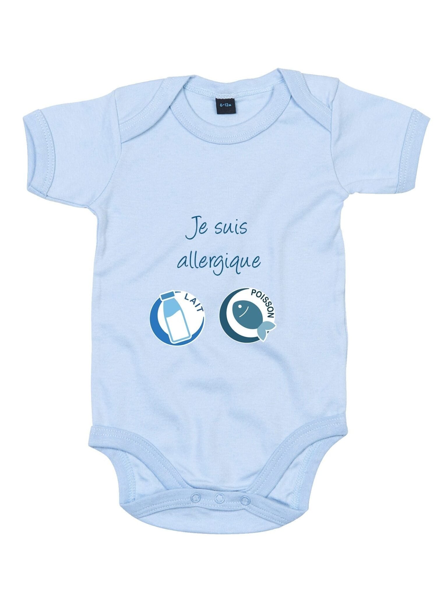 Body bébé prévention des allergies alimentaires bleu clair
