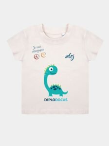 t-shirt bébé allergie alimentaire diplodocus beige
