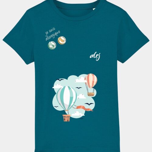 t-shirt alrj allergies alimentaires montgolfiere ocean