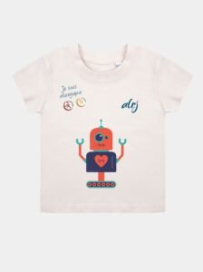 t-shirt bébé allergique robot beige