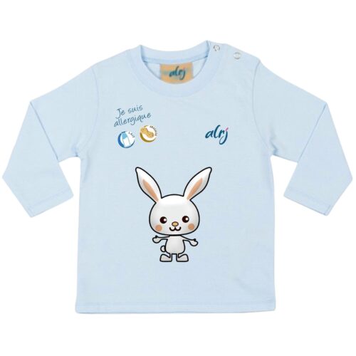 T-shirt bébé manches longues allergie motif lapin