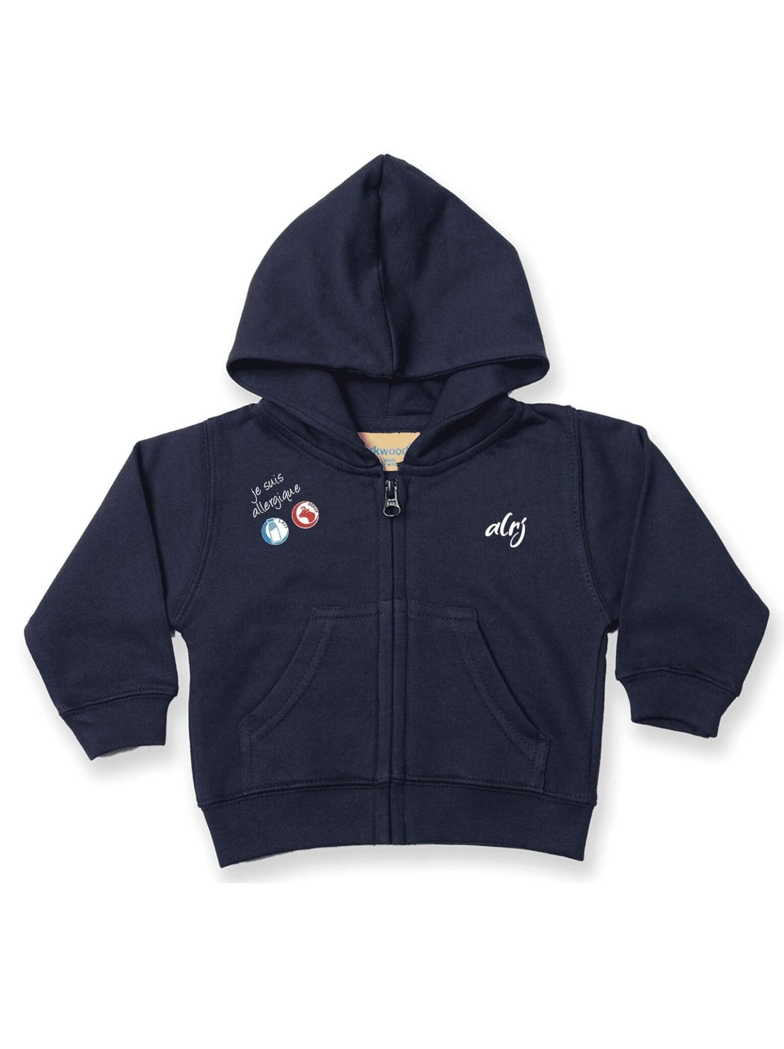 sweatshirt bébé allergies alimentaires bleu