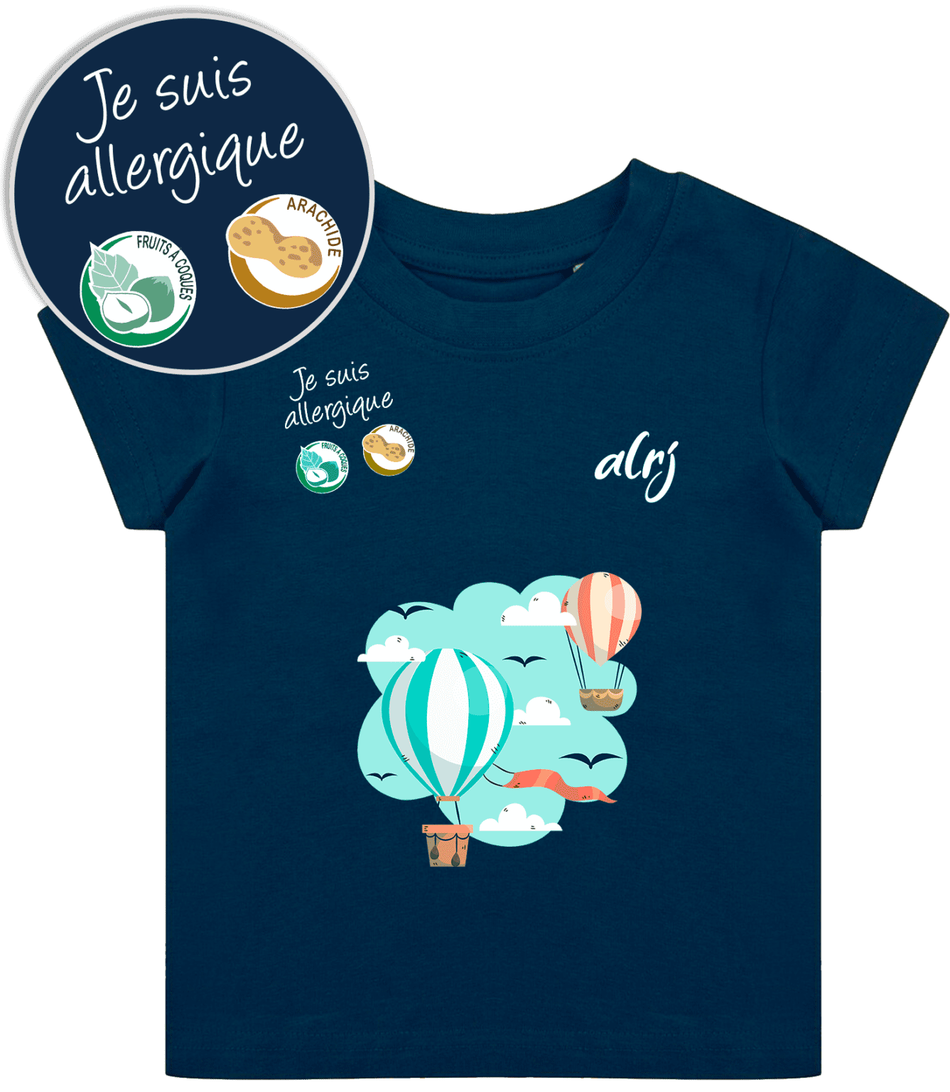 t-shirt de prévention des allergies alimentaires-fruits a coque arachide