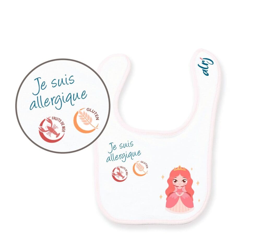 illustration bavoir pour bébé ayant des allergies alimentaires