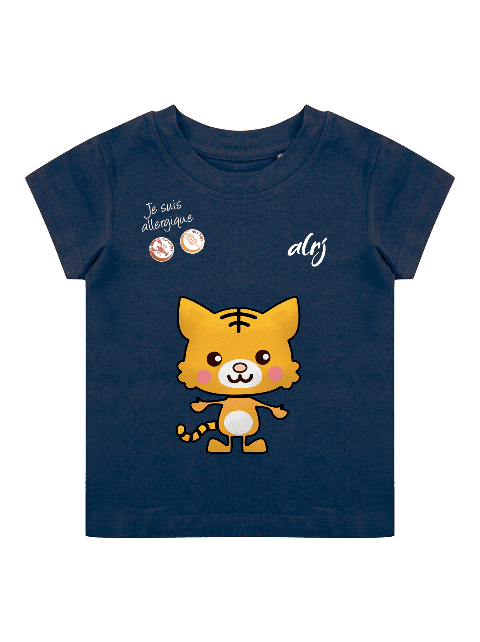 tshirt bébé allergique tigre bleu
