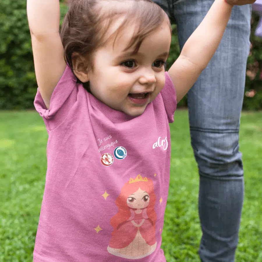 t-shirt enfant personnalisable de prévention des allergies alimentaires