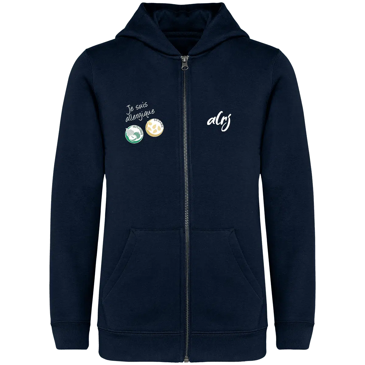 sweatshirt enfant de prévention des allergies alimentaires bleu marine