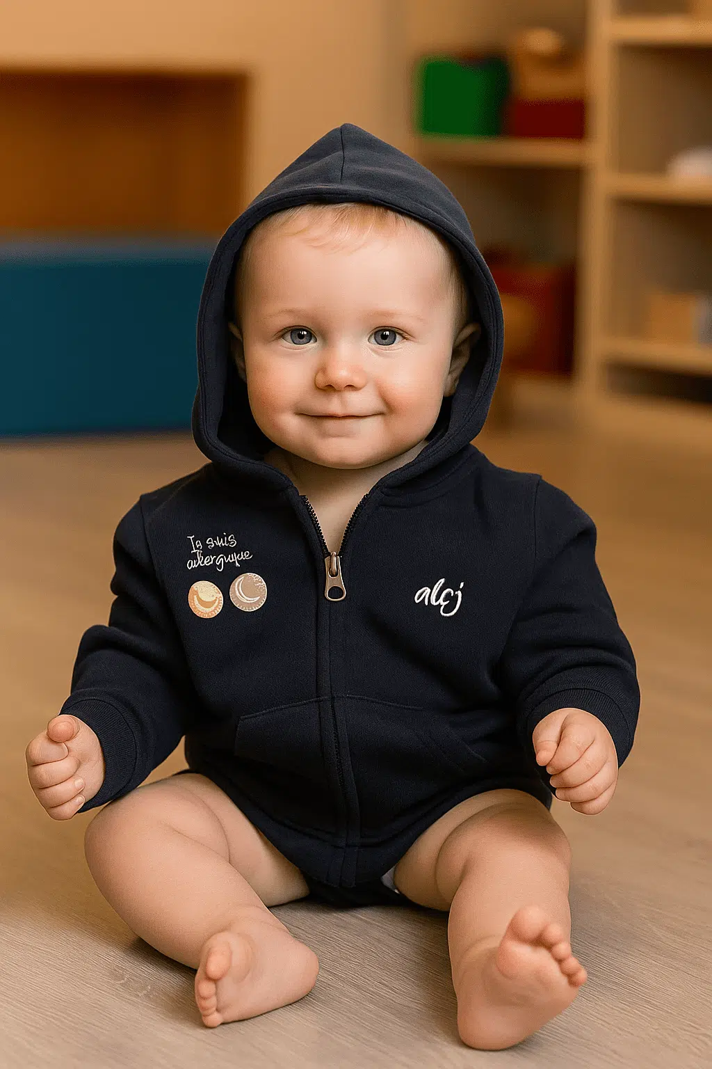 sweatshirt personnalisable enfant de prévention des allergies alimentaires