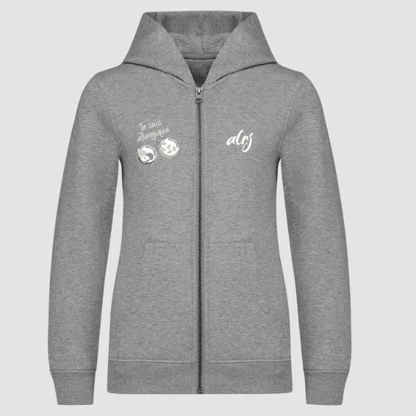 sweatshirt enfant de prévention des allergies alimentaires gris